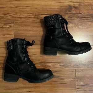 Kid Black Fur-Lined Boots